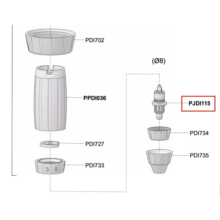 Zaworek zwrotny HT/AF Dosatron D3 (PJDI115HTAF)