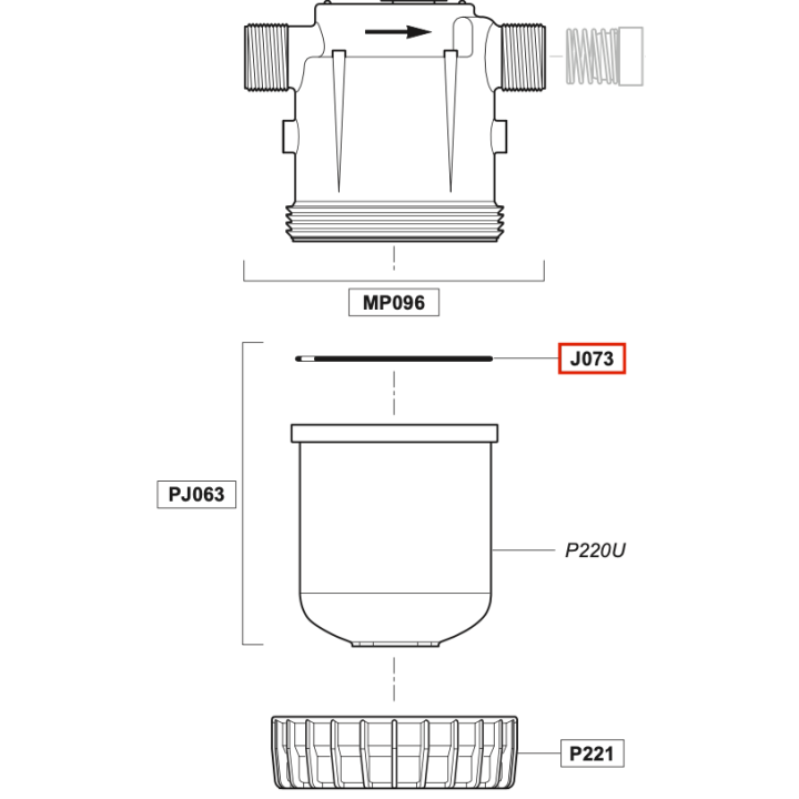 Uszczelka pokrywy dozownika Dosatron D45 (J073)
