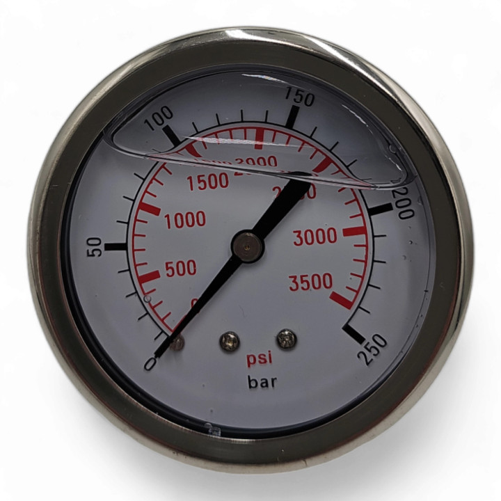 Manometr glicerynowy fi 63 250bar 1/4" GZ T